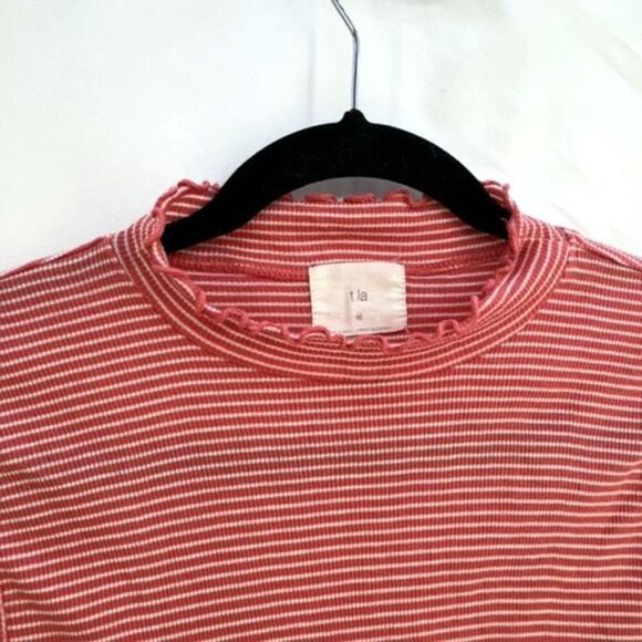 Anthropologie t.la Ribbed Striped Peplum Tank Size M - Picture 6 of 9